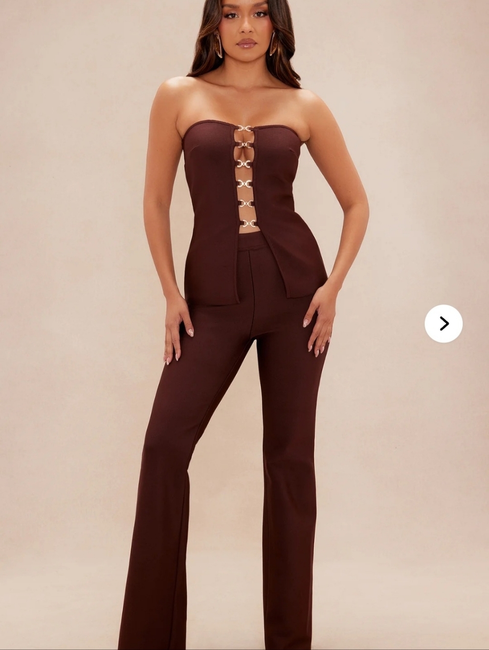 Fashion Nova Womens LUXE bandage Straight Leg Pant Set